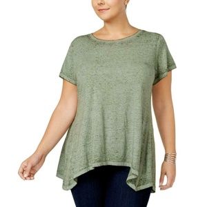 Style & Co. Womens Burnout T-Shirt Top  Sz 0X